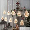 Juldekorationer Juldekorationer LED Gardin String Light Ball Santa Claus Decortions Home Xmas Tree Decoration År 2022 Dhyug