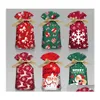 Christmas Decorations Christmas Decorations Christma Decoration Ribbon Dstring Pocket Candy Bag Snowflake Crisp Nougat Packaging Mer Dhd0T