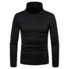 Suéter dos homens Outono Inverno Tops Moda Mens Casual Slim Fit Básico Turtleneck Camisola de Malha Gola Alta Pulôver Masculino Duplo M-2XL 221124