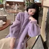 Pelliccia da donna 2022 Autunno Inverno Donna Europea e in America Cappotto lungo in lana d'agnello Coreano Piccolo temperamento fresco Dolce dolcevita Peluche