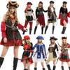 Tematdräkt Halloween Pirate Cosplay Costumes Caribbean Pirates with Hat Headwear Carnival Party Adult Women's Christmas No Weapons 221124