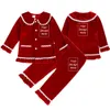 Pijamas Crianças Crianças Crianças Família Família Natal Golden Velvet Pijamas Red Boy Girl Dress Match Roupas Costume personalizado de Natal 221124