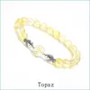 Pulsera de lapislázuli de lujo con cuentas, cuentas redondas de cristal transparente, pulseras de hilo de piedra natural Mticolor para mujer, envío directo J Dhgarden Dh5Uj