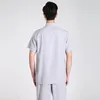 Etnische kleding Shanghai Story Chinese Traditionele tops Tangpak met korte mouwen voor mannen Katoen Blend Shirt / Gray
