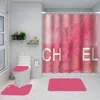 Ensemble de rideaux de maison de douche unisexe rideaux de bain en polyester imperméables avec tapis de couvercle de siège de toilette