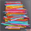 Craft Tools Craft Tools Arts Crafts Gifts Home Garden Diy Handmade 100 Pcs / Pack 7Cm And 9Cm Largeeye Plastic Sewing Needles Colorf Dh2Ep