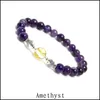 Pulsera de lapislázuli de lujo con cuentas, cuentas redondas de cristal transparente, pulseras de hilo de piedra natural Mticolor para mujer, envío directo J Dhgarden Dh5Uj