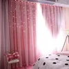 Cortina Hollow Out Star Shading Window Blackout Drapes Purdah para a sala de estar Princesa crianças bebês garotas