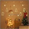 Juldekorationer Juldekorationer 35m LED -lampor Star Deer Bells Tree Garland Fairy Curtain String Light For 2 MylarBagsho DHV45