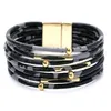 Charm Bracelets Leopard Leather Bracelets For Women 2022 Fashion Bangles Elegant Mtilayer Wide Wrap Charm Bracelet Jewelry Drop Deliv Dh02D
