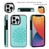 Кожаный корпус Luxury Mandala для iPhone 15 14 13 12 Mini 11 Pro XR XS Max Pu Wallet Sacks Cover для Samsung S23 S22