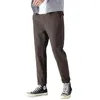 Pantalons pour hommes mode printemps pantalons hommes décontracté coupe ajustée maigre solide taille élastique vêtements de rue
