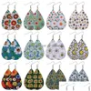 Dangle Chandelier Fashion Sunflower Printed Pu Leather Earring Bohemian Dangle Drop Earrings Colorf Waterdrop Ear Lucky Jewelry Ch Dh2Bx