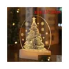 Juldekorationer Juldekorationer Crystal Xmas Tree LED Night Light Garland Decoration For Home Year Lamp Holiday Decorati Dhjtq