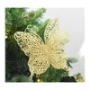 Christmas Decorations Christmas Decorations 6Pcs 2022 Ornament Tree Hanging Pendant Simation Butterfly Xmas Kerstboom Decoratieschri Dha8D