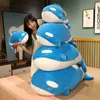 4060 cm Giant Grootte zeedier knuffel vet blauw zwarte walvis zacht speelgoed knuffel speelgoedkussen ld girl ldren verjaardagscadeaus j220729