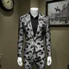 Męskie garnitury męskie 3 sztuki Zestaw Slim Fit Hafdery Wedding Groom Wear Blazer Vest Pant Man Man Party plus size 3xl