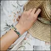 Braccialetti con ciondoli Bracciale in pietra naturale Nodo regolabile Gioielli da spiaggia Mare delle Hawaii Donna 3 pezzi Set Braccialetti con consegna a goccia Dhgarden Dh2D9