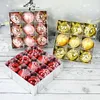 Christmas Decorations 9pcsbox Tree Pendant Red Gold Rose Champagne Ball Year Gifts Home 221123