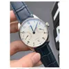 الساعات IWC للرجال Reloj Hombre Luxury Mechanical Wristwatch White Face و Blue Needle IW500107