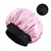 Adjustable Satin Bonnet For Women Elastic Wide Band Night Sleep Satin Hat Chemo Caps Hair Loss Cover Fashion Head Wrap Hair Care