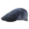 Bérets Béret Chapeau Respirant Style Rétro Couleur Unie Réglable Non Décoloration Décoratif Doux Femmes Hommes Denim Casquette Décor Camping