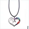 Pendant Necklaces Sevencolor Flow Heartshaped Gem The Best Gift For Your Loved One On Valentines Day Just Favorite Woman Dro Dhgarden Dhcjs