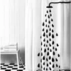 Cortinas de chuveiro de poliéster à prova d'água brancas cortinas minimalistas de banheiro