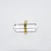 Pendant Necklaces Natural Clear Crystal Quartz Connector Femme 2022 Gold Rock Hexagonal Column 5pc Stone For DIY Jewelry Making