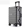 Inch large capaciteit wachtwoord doos aluminium frame rollende koffer reisbagage tas universele wiel trolley case j220707