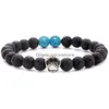 Kralen 8 mm natuurlijk turquoise tijger oog stretch kralen armband etherische olie diffuser hondenliefhebber poot charme huisdier herdenking drop levering dh0xa