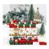 Christmas Decorations Christmas Decorations 2022 Train Toy Small Santa Wooden Ornament Car Toys Gift Kid Children Gifts Table Decor Dhpsd