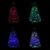 Christmas Decorations 32 Inch Green Prelit Mini Fiber Optic Tabletop Artificial Tree with LED lights gold base Xmas Table top tree 221123