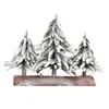 Рождественские украшения дерево снежные сцены деревянные орнамент сосны 2022 г. Навидад год фестиваль домашний настольный настольный утол