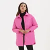 Womens Down Parkas Malina Botões frontal Moda simples Argyle casacos elegantes gola colar jaquetas de algodão sólido feminino 221124