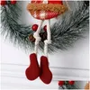 Juldekorationer Juldekorationer Merry Hanging Snowman Garland Wood Wreath Door Wall Ornament Feliz Navidad Year Xmas Dhon5