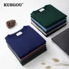 Pulls pour hommes KUEGOU Automne Vêtements Hommes Pull O-Cou Haute Qualité Slim Mâle Doux Pull Tricoté Mélanges Laine Chaud Plus Taille X701 221124