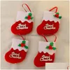 Storage Bags Storage Bags Merry Christams Stockings Candy Bag Stocking Hanging Tree Decoration Ornament Christmas Decorations For Ho Dh1Bx