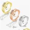 Band Rings Anti Anxiety Rings For Women Spinning Band Ring Adjustable Fidget Index Finger Jewelry Gifts Drop Delivery Dhzhf