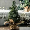 Dekoracje świąteczne Dekoracje świąteczne 30 cm mini drzewa burlapowe ubiórka komputerowa okno wyświetlacza prezenty świąteczne i upuszczenie domu dhmqd