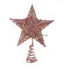 Decoraciones navideñas Decoraciones navideñas Tree Star Topperornamentdecorationornaments Glitter Holiday Gold Treetop Toppers Iron Gl Dhjeb