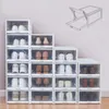 Boîte de rangement transparente pour vêtements, boîte à chaussures épaisse, anti-poussière, organisateur de chaussures, peut être superposée, armoire combinée