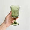 Vinglas med kreativitet Glas kopp retro transparent västerländsk restaurang vinbägare lämnar lättnad dekorativa juice koppar kök tillbehör 221124