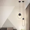 Lâmpadas pendentes minimalistas nórdicos Pendurando lustres modernos Estudo moderno LED Teto Personalidade criativa Lâmpada de quarto de cama simples à cabeceira