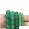 Losse edelstenen groene aventurine ronde kralen gepolijste gladde edelsteen kristalenergie genezende parelassortimenten voor sieraden ma dhgarden dh7wu