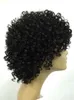 Bob Wig Pixie Cut Wig Kinky Curly Human Hair Wigs para mulheres Nenhum