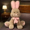 507080 cm Giant Rabbit Cuddle Soft Cartoon Animal Big Ear Bunny Plush Doll fylld kudde Baby medföljande leksaker Kawaii gåvor J220729