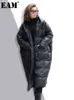 Dames naar beneden parkas eam winterkap met lange mouwen vaste kleur zwart katoenpadded warme los big size jas dames parka's mode jd12101 221124