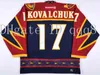 College Hockey viste camisetas vintage de Atlanta Thrashers 17 Ilya Kovalchuk 15 Dany Heatley 18 Marian Hossa Azul Rojo Blanco Hockey