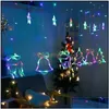 Juldekorationer Juldekorationer 35m LED -lampor Star Deer Bells Tree Garland Fairy Curtain String Light For 2 MylarBagsho DHV45